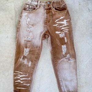 SHEIN Kids Distressed Tan Jeans